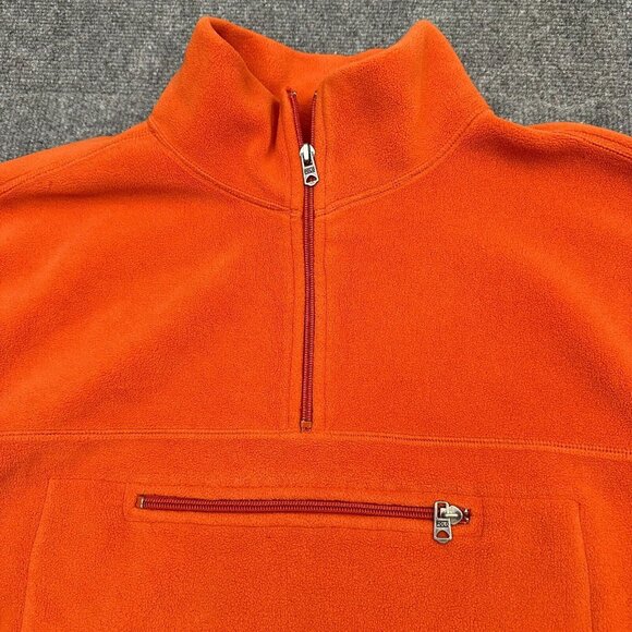 VTG POLO SPORT Ralph Lauren Men XL Orange Fleece Anorak Jacket Polartec 90s RARE - Picture 2 of 14